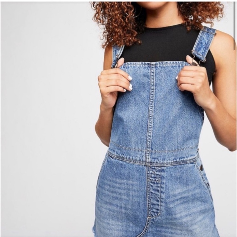 Free People Torn Up Denim Jumper - Picture 6 of 12